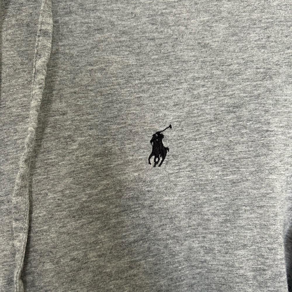 Polo Ralph Lauren‎ Gray Shirt Hoodie Size Medium 100% Cotton Lightweight - Picture 2 of 9